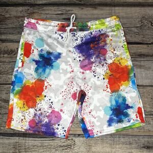 Drill Clothing Paint Splatter Multi Color Board Shorts Men’s Size Large NEW